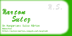 marton sulcz business card